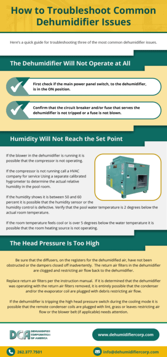 How to troubleshoot common dehumidifier issues infographic